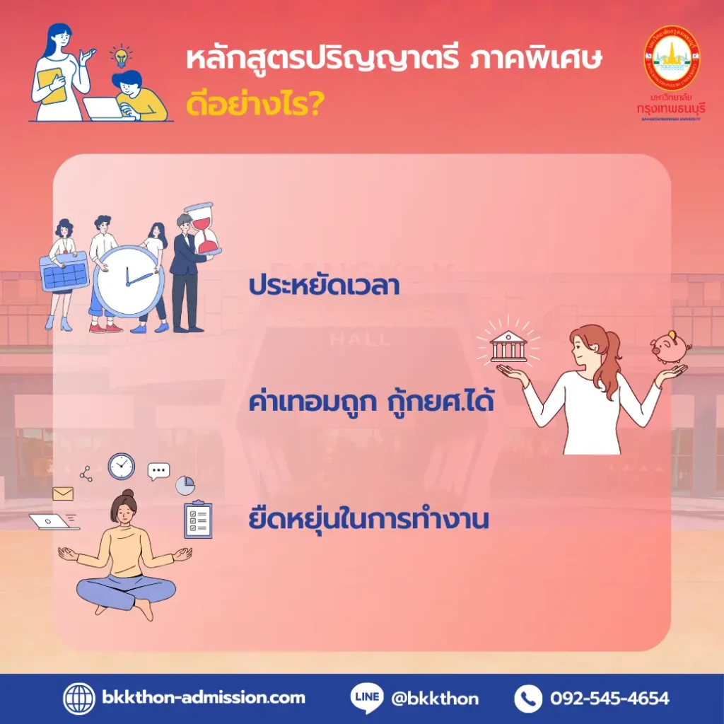 สมัครเรียนป.ตรี ภาคพิเศษและหลักสูตรทางไกล ค่าเทอมถูก เรียนไปด้วยทำงานไปด้วยได้